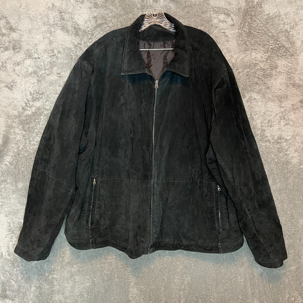 Knightsbridge Men Suede Leather Black 4X Western Workwear Ranch Heavy Coat Zip